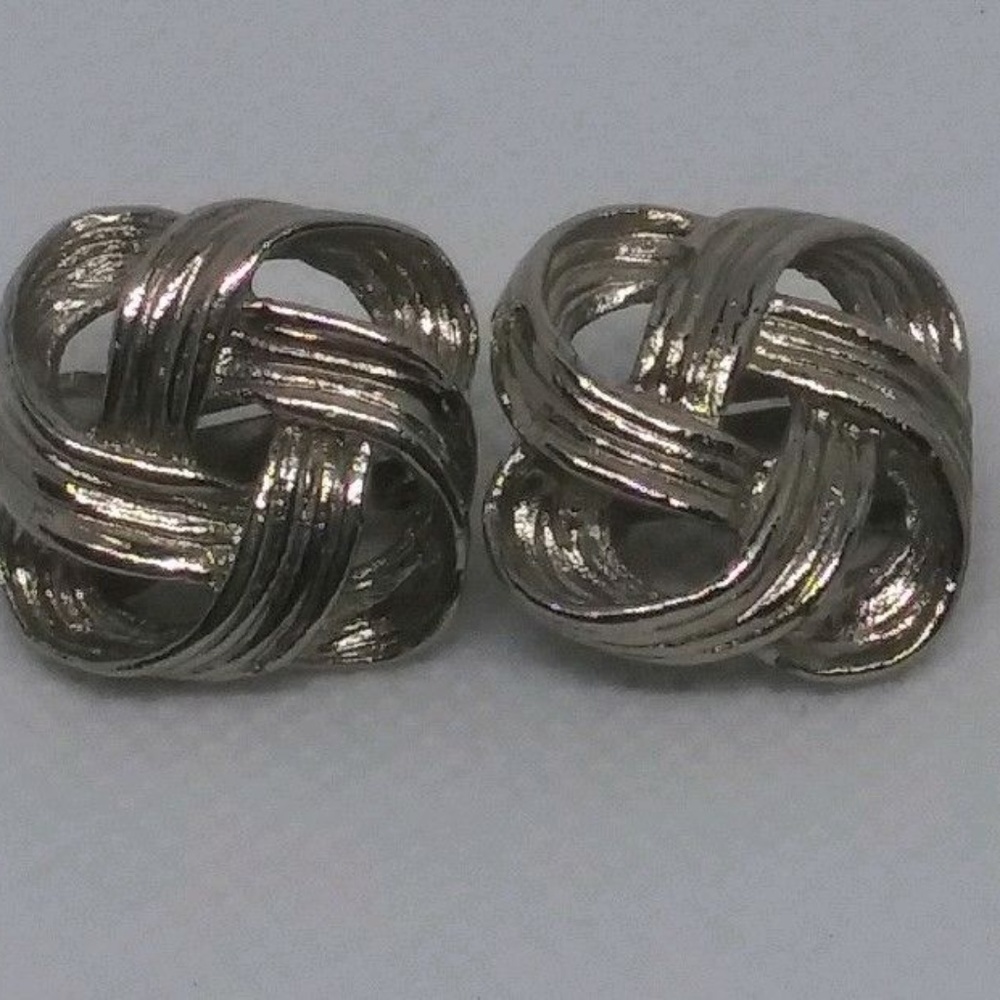 2 Pairs Silver tone Clip On Earrings